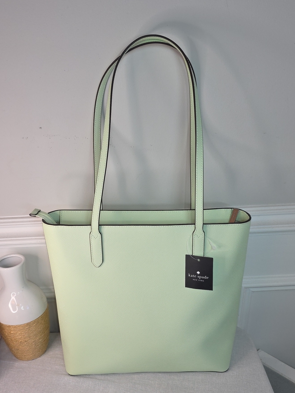 kate spade Jana Pale Mint Leather Tote